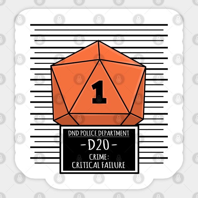 Dice Jail Funny Dungeons And Dragons DND D20 D1 Lover Sticker by Bingeprints